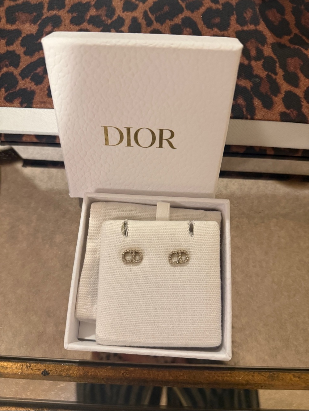 Dior Clair D Lune Earrings – Gold-finish metal & White Crystal